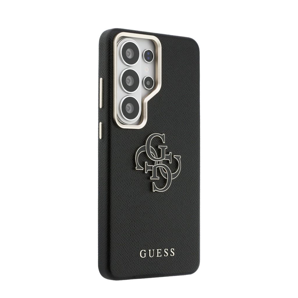 Zadní kryt Guess PU 4G Resin Metal Logo pro Samsung Galaxy S26 Ultra černý - náhled 4