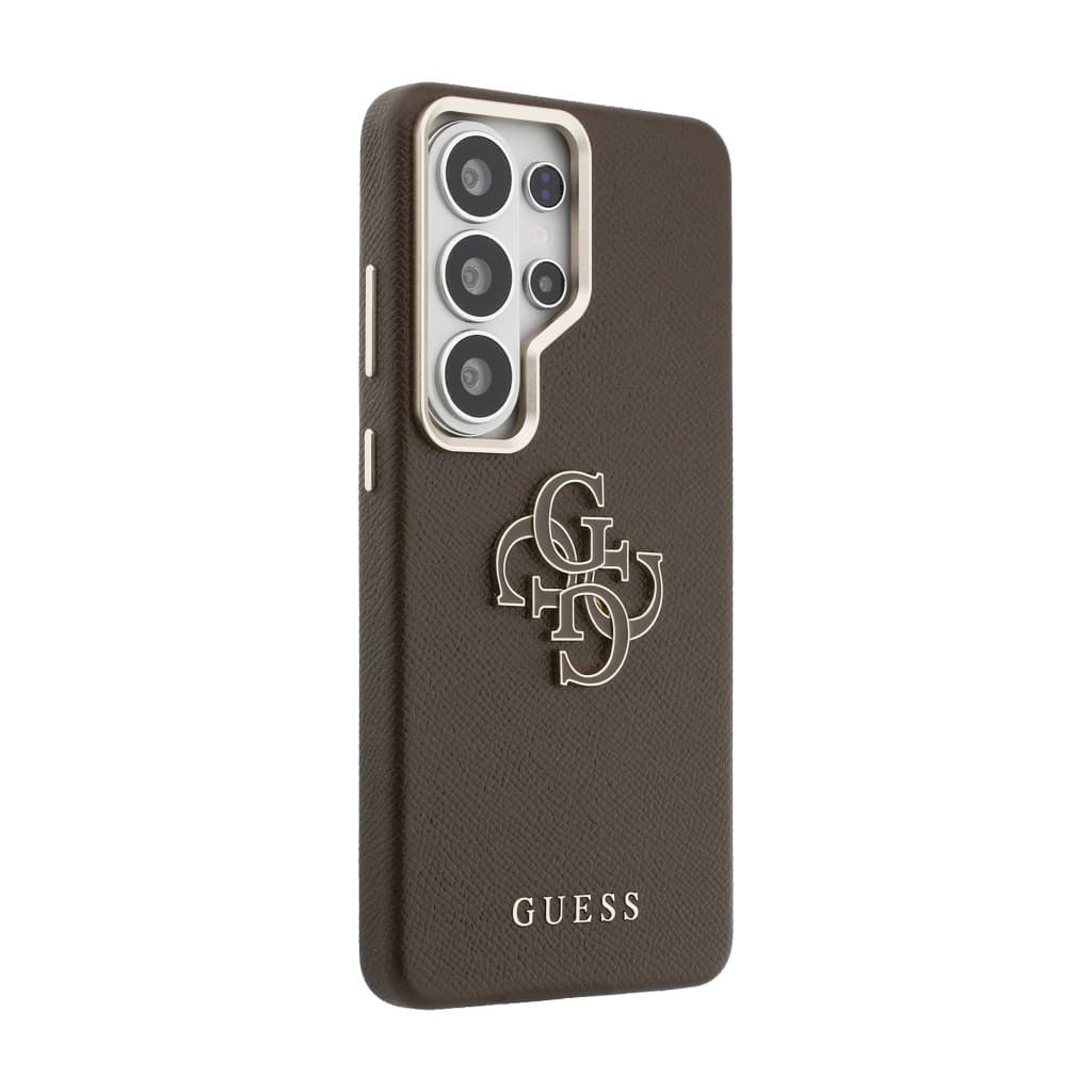 Zadní kryt Guess PU 4G Resin Metal Logo pro Samsung Galaxy S26 Ultra hnědý - náhled 4