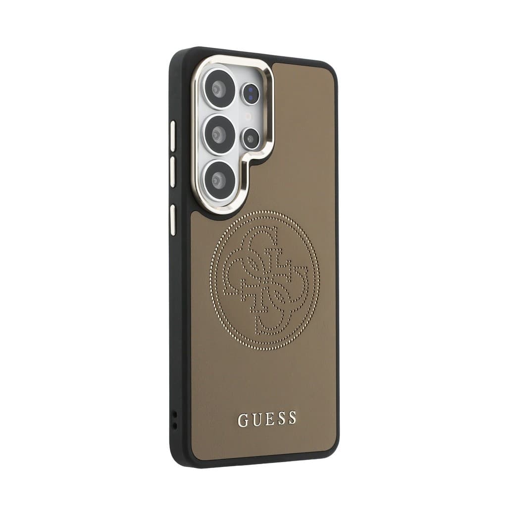 Zadní kryt Guess PU Perforated 4G Logo Magnetic pro Samsung Galaxy S26 Ultra hnědý - náhled 4