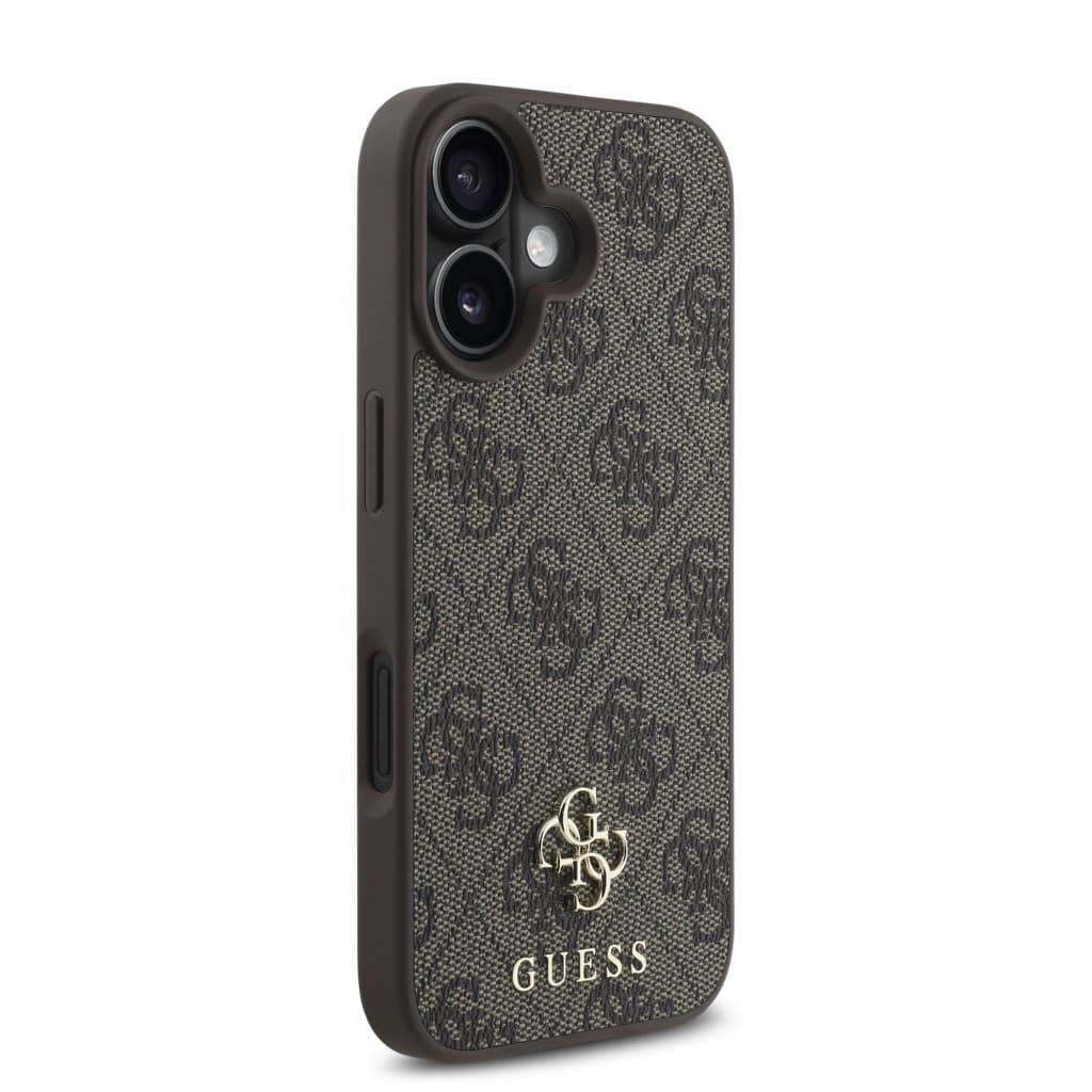 Zadní kryt Guess PU 4G Small Metal Logo MagSafe pro iPhone 16 Plus hnědý - náhled 4