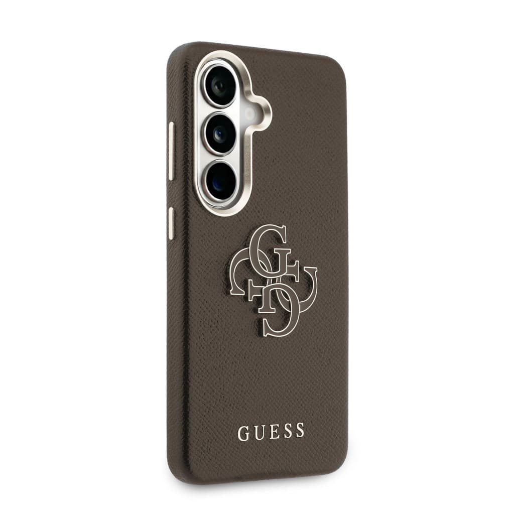 Zadní kryt Guess PU 4G Resin Metal Logo pro Samsung Galaxy S26+ hnědý - náhled 4