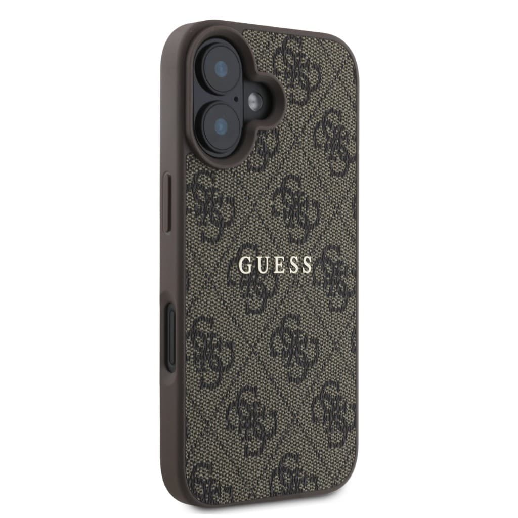 Zadní kryt Guess PU 4G Classic Logo MagSafe pro iPhone 16 Plus hnědý - náhled 4