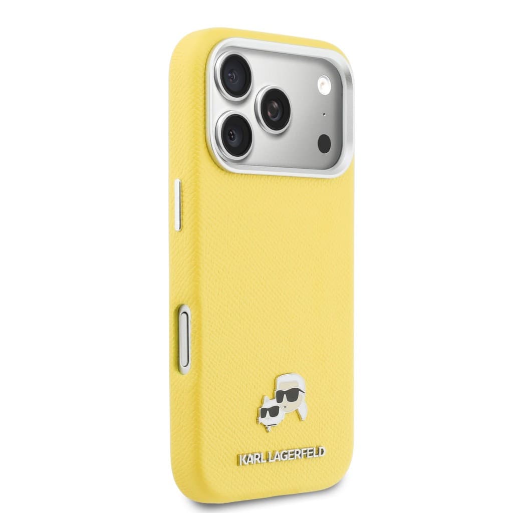 Zadní kryt Karl Lagerfeld PU Karl and Choupette Heads Pins MagSafe pro iPhone 17 Pro Max žlutý - náhled 4