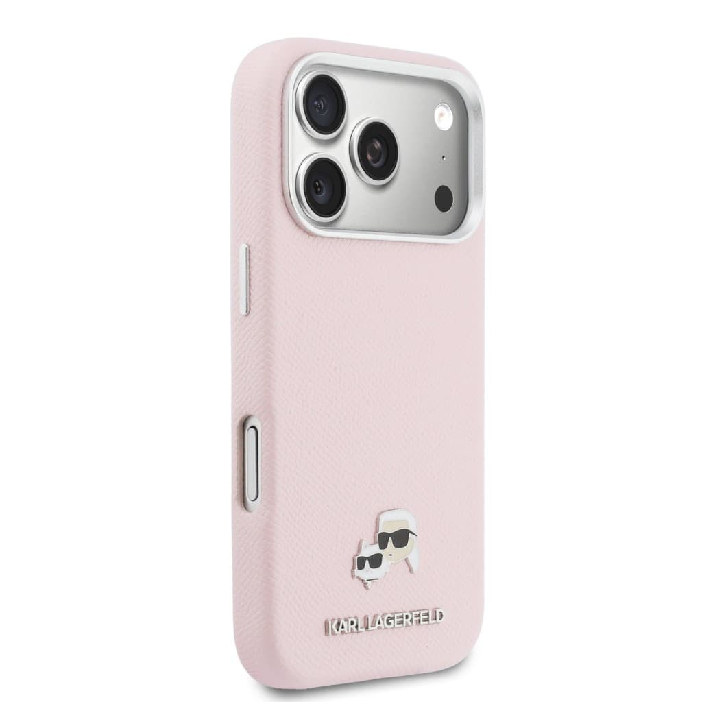 Zadní kryt Karl Lagerfeld PU Karl and Choupette Heads Pins MagSafe pro iPhone 17 Pro Max růžový - náhled 4
