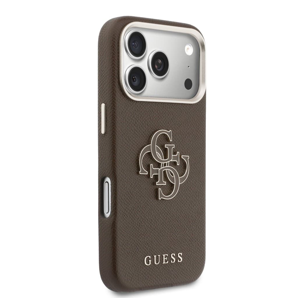 Zadní kryt Guess PU Resin Logo pro iPhone 17 Pro Max hnědý - náhled 4