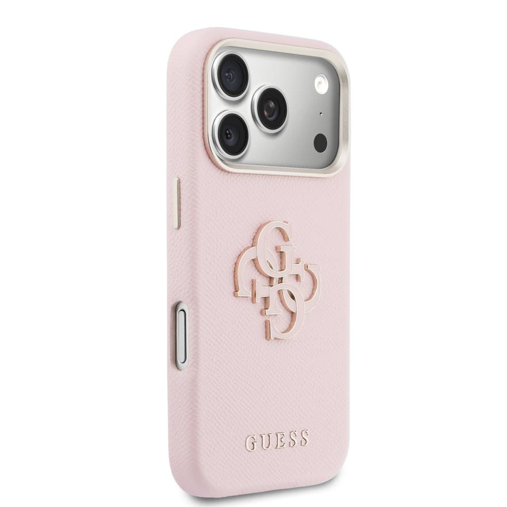 Zadní kryt Guess PU Resin Logo pro iPhone 17 Pro růžový - náhled 4