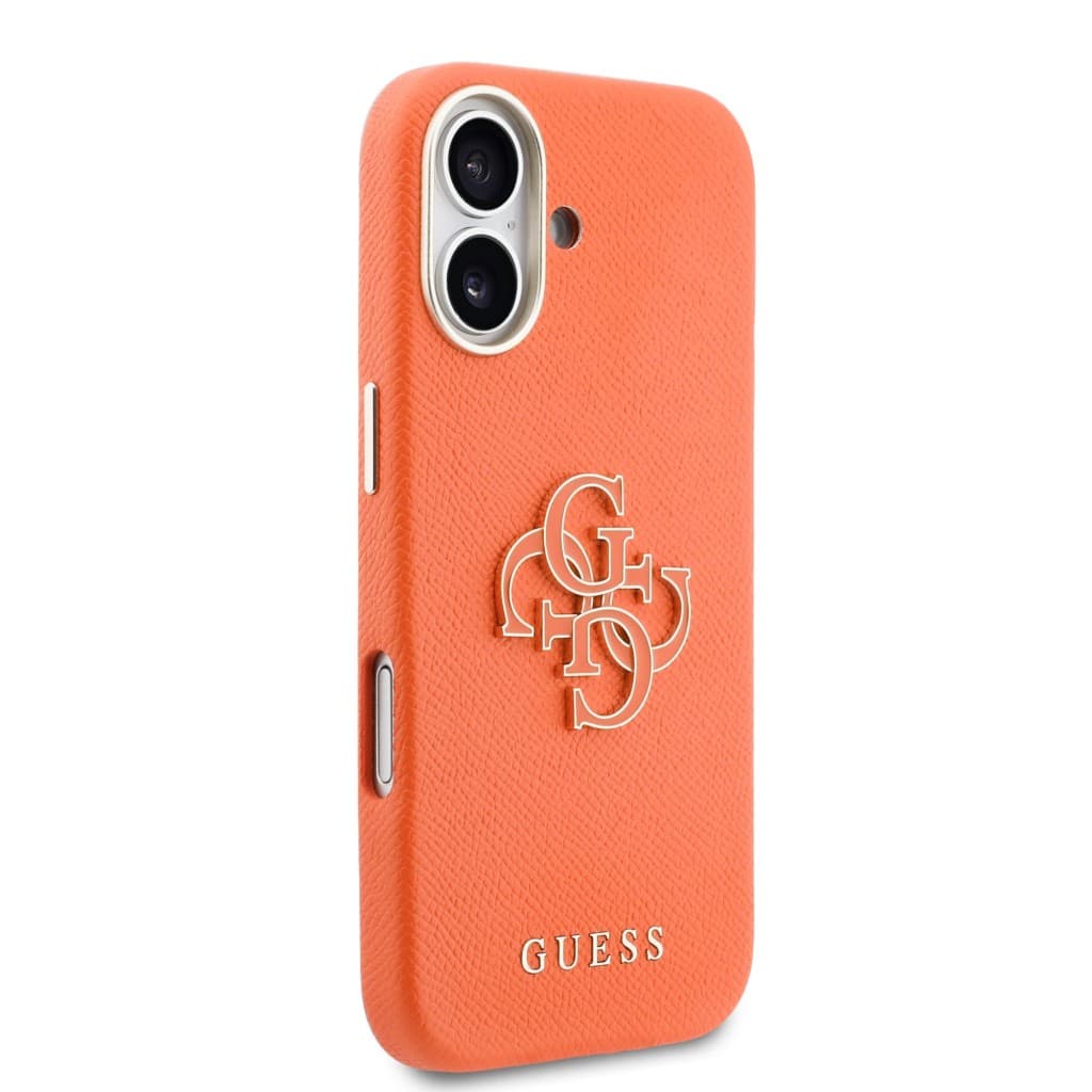 Zadní kryt Guess PU Resin Logo pro iPhone 17 oranžový - náhled 4