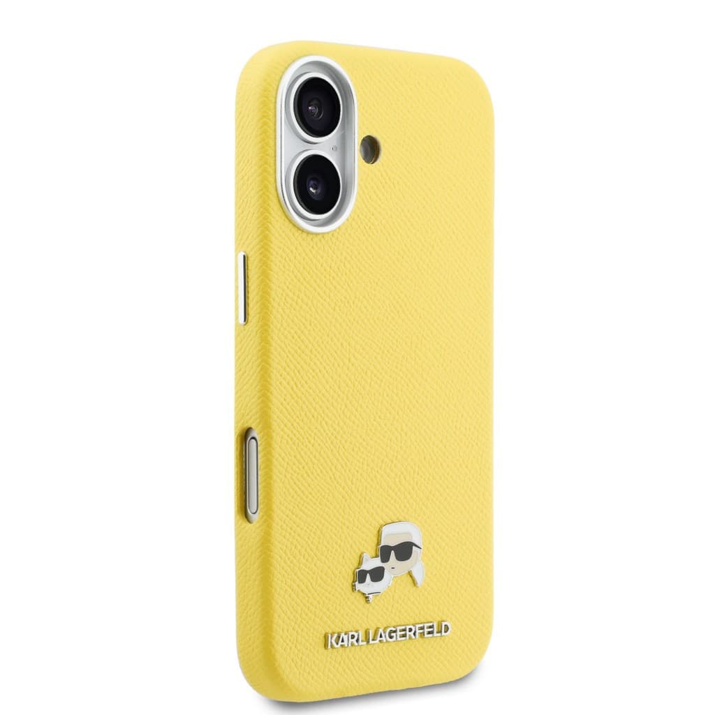 Zadní kryt Karl Lagerfeld PU Karl and Choupette Heads Pins MagSafe pro iPhone 17 žlutý - náhled 4