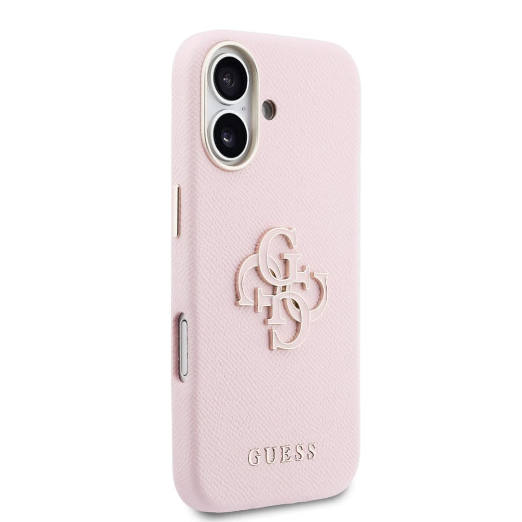 Zadní kryt Guess PU Resin Logo pro iPhone 17 růžový - náhled 4