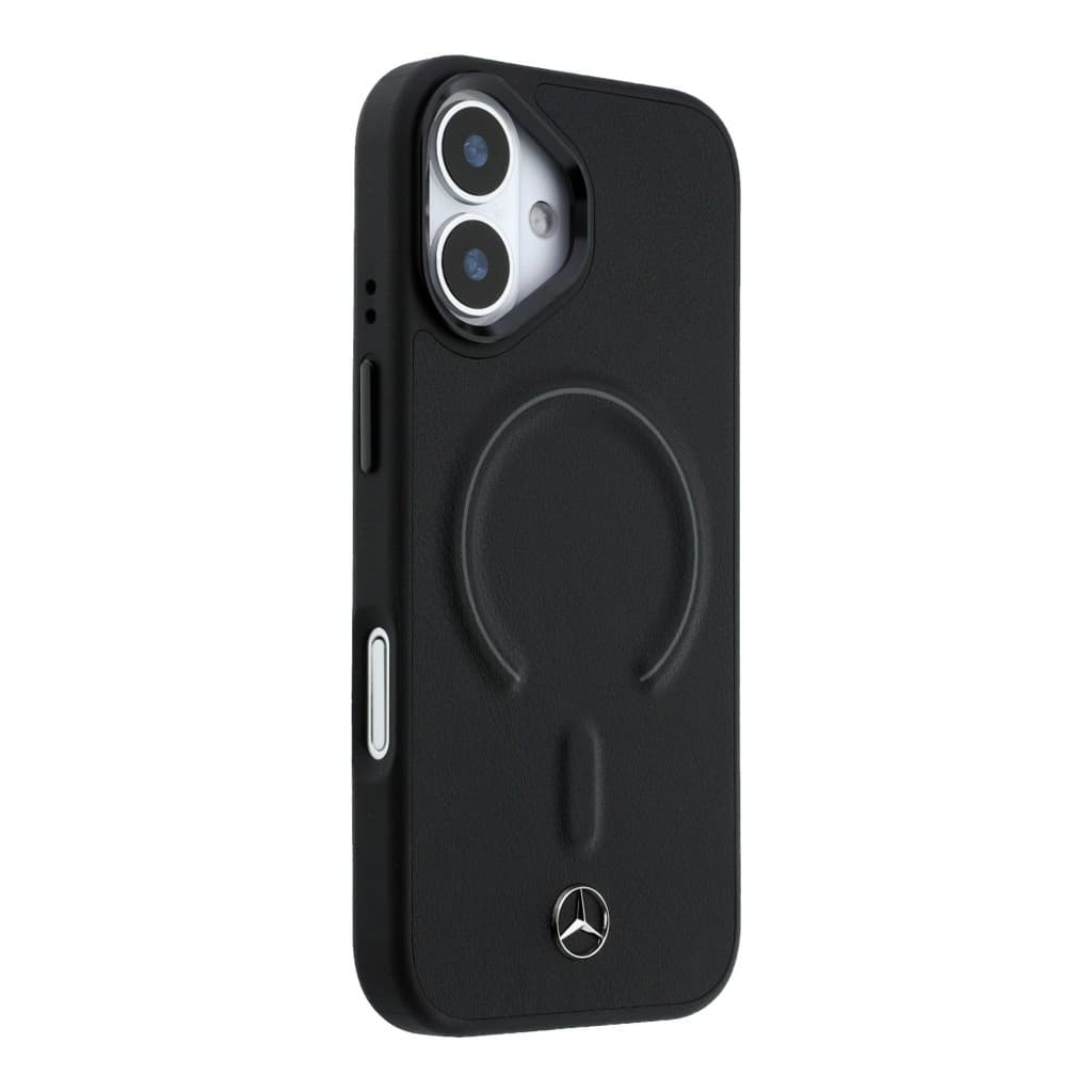 Zadní kryt Mercedes PU Leather 3D MagSafe pro iPhone 17 černý - náhled 4