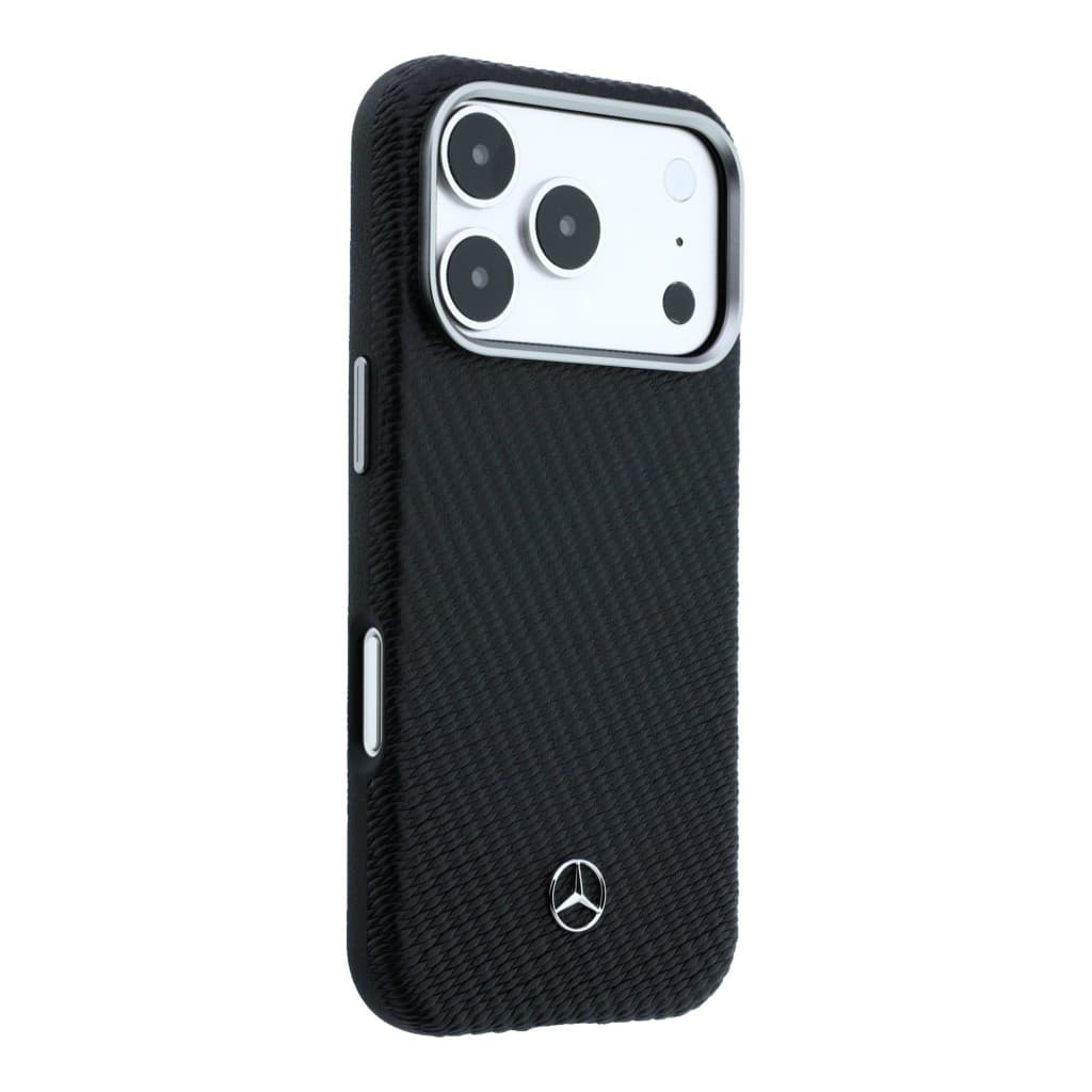 Zadní kryt Mercedes PU Leather Semi Wrap MagSafe pro iPhone 17 Pro černý - náhled 4