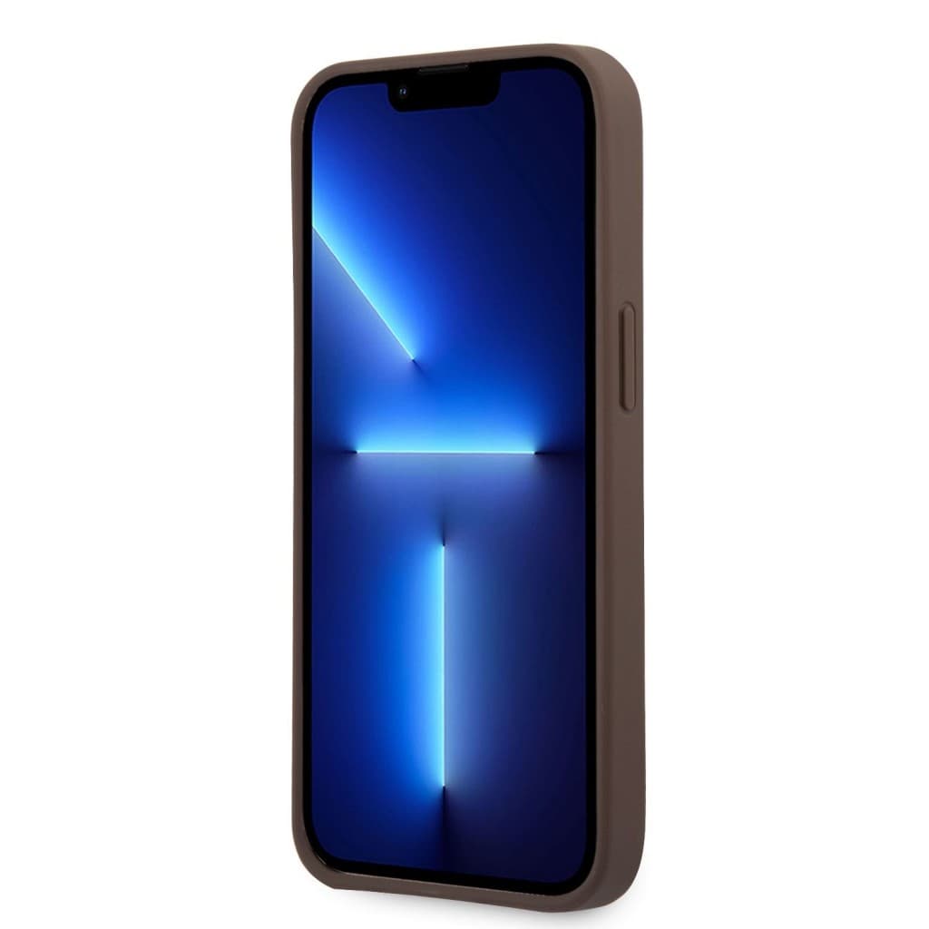 Guess PU 4G Metal Logo Zadní Kryt pro iPhone 14 Pro Max Brown - náhled 4