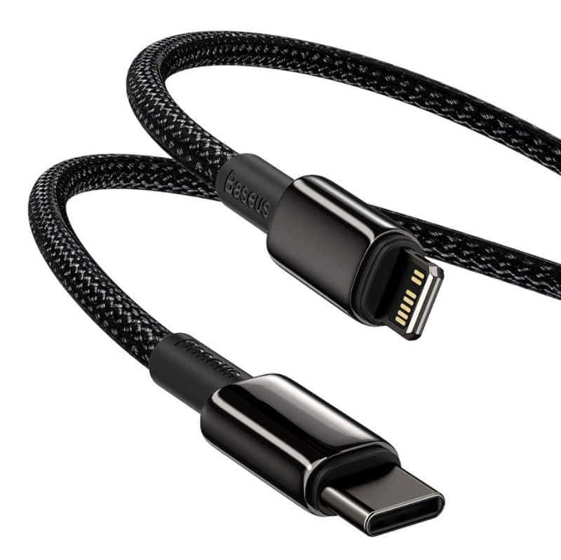 Baseus CATLWJ-A01 Tungsten Gold Fast Charge Kabel USB-C to Lightning  20W 2m Black - náhled 4