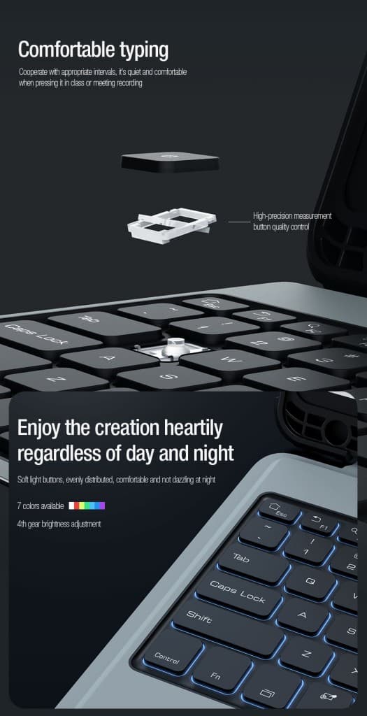 Pouzdro na tablet Nillkin Bumper Combo Keyboard (Backlit Version) pro Samsung Tab S9+ Black - náhled 4