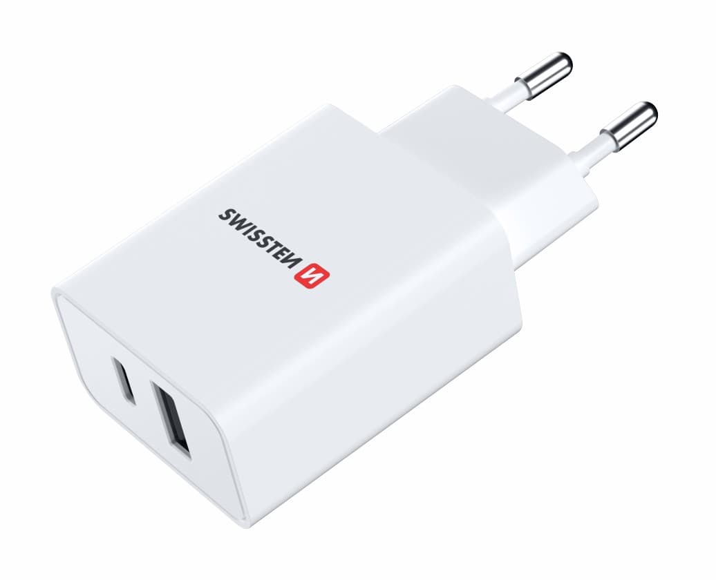 Swissten síťový adaptér power delivery 30w 1x usb-c + 1x usb bílý - náhled 4