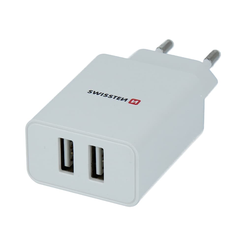 Swissten síťový adaptér smart ic 2x usb 2,1a power bílý - náhled 4