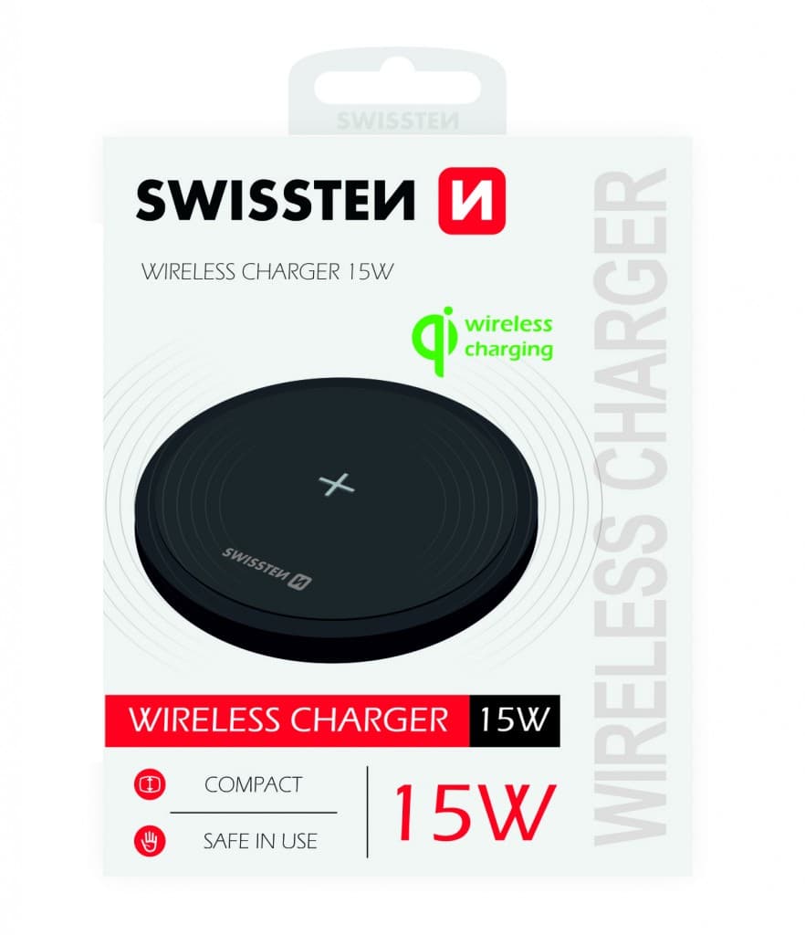 Swissten wireless nabíječka 15w černá - náhled 4