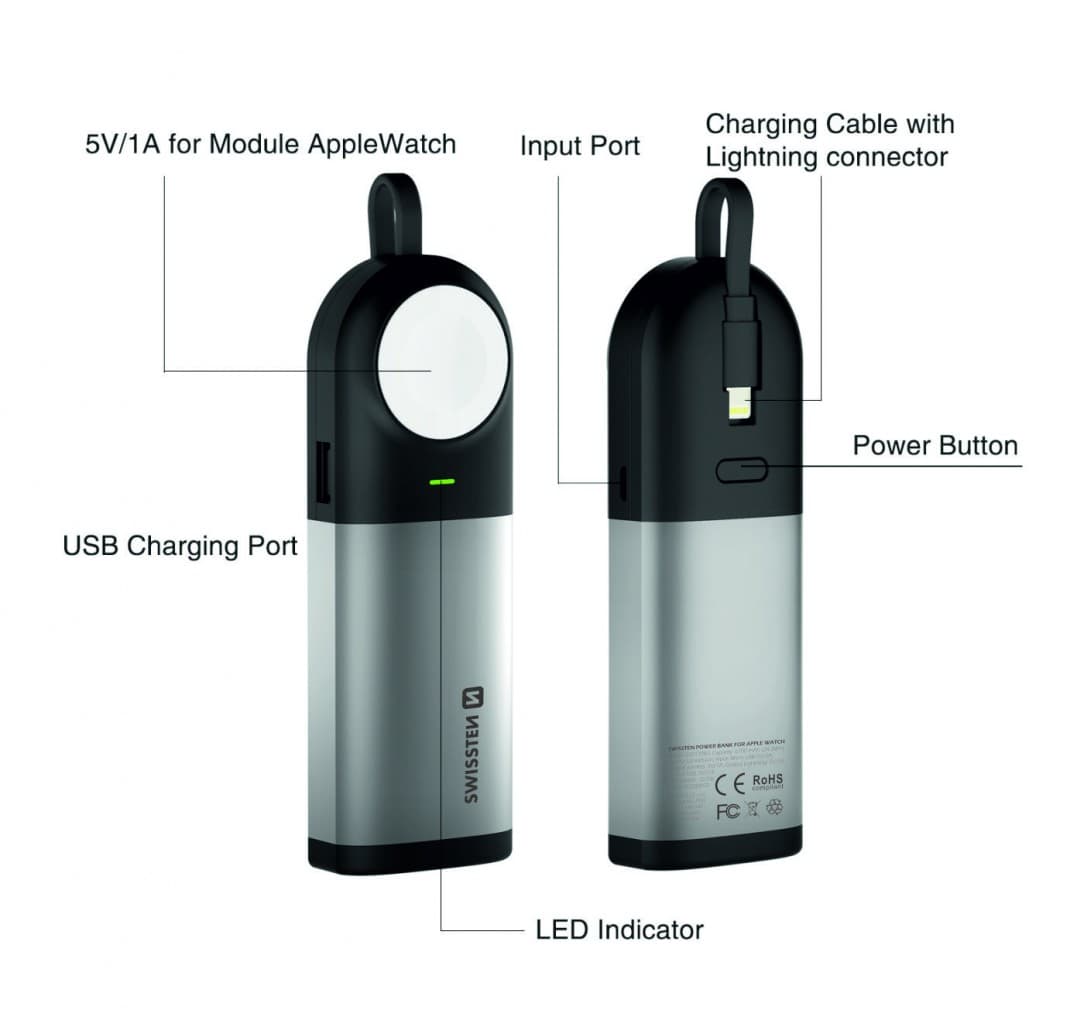 Swissten 2in1 apple watch mfi power bank 6700 mah - náhled 4
