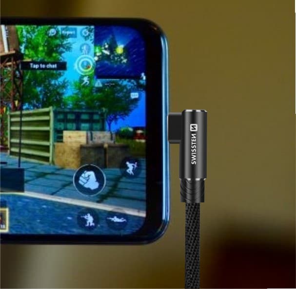 Textilní datový kabel swissten arcade usb / usb-c 1,2 m černý - náhled 4