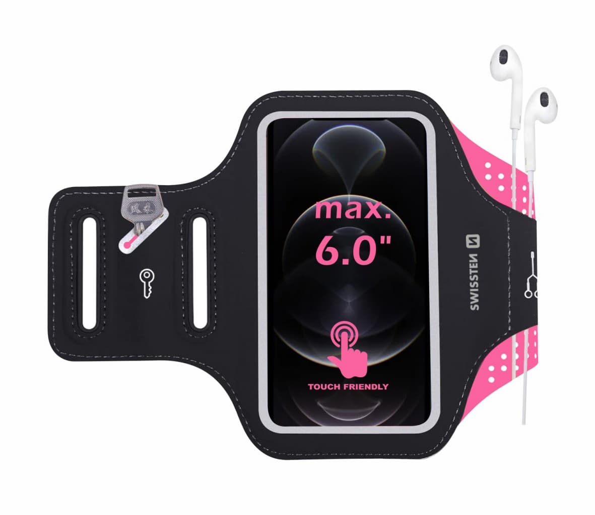 Pouzdro swissten armband case vel. 6,0" růžové - náhled 4