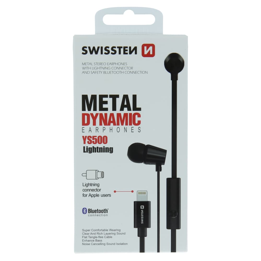 Sluchátka swissten earbuds dynamic lightning ys500 černá - náhled 4