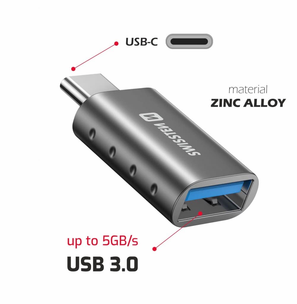 Swissten otg adapter usb-c(m)/usb-a(f) - náhled 4