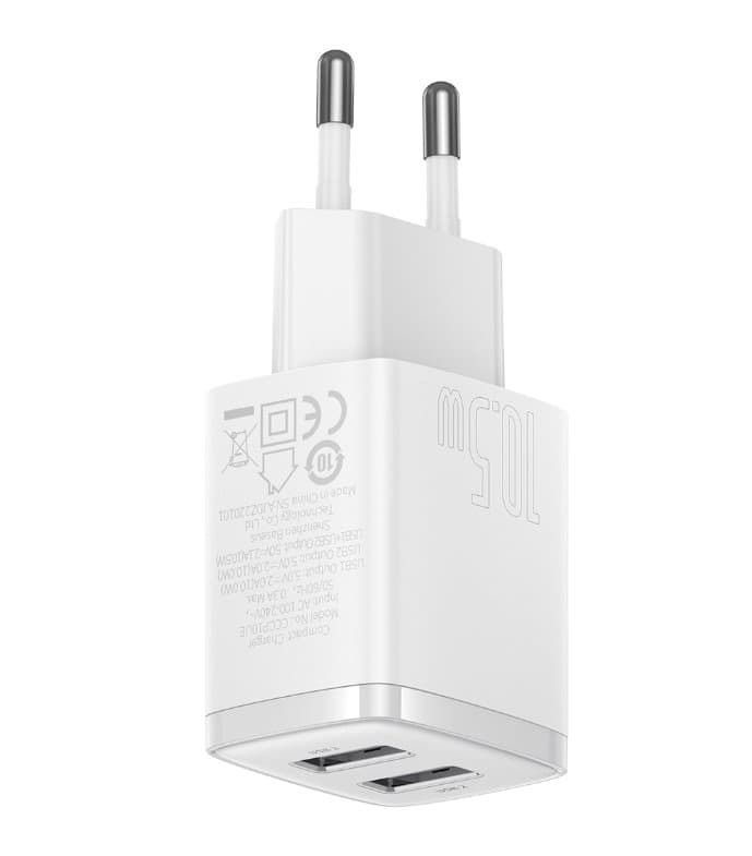 Baseus CCXJ010202 Compact Nabíječka 2xUSB 10,5W White - náhled 4