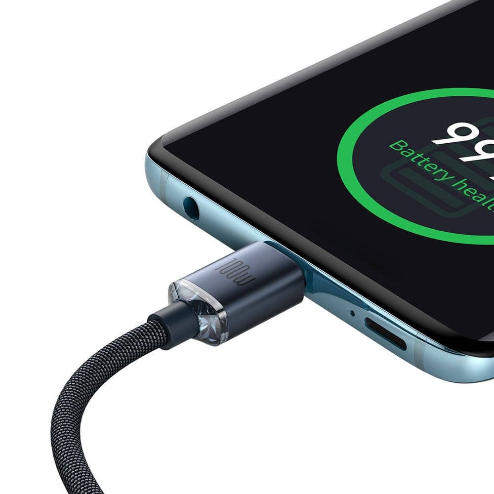 Baseus CAJY000701 Crystal Shine Series Datový Kabel USB-C - USB-C 100W 2m Black - náhled 4