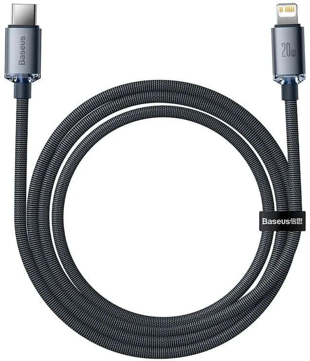 Baseus CAJY000201 Crystal Shine Series Datový Kabel USB-C - Lightning 20W 1,2m Black - náhled 4