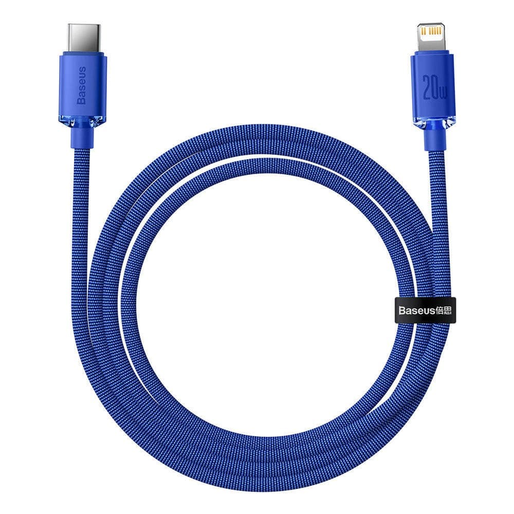 Baseus CAJY000203 Crystal Shine Series Datový Kabel USB-C - Lightning 20W 1,2m Blue - náhled 4