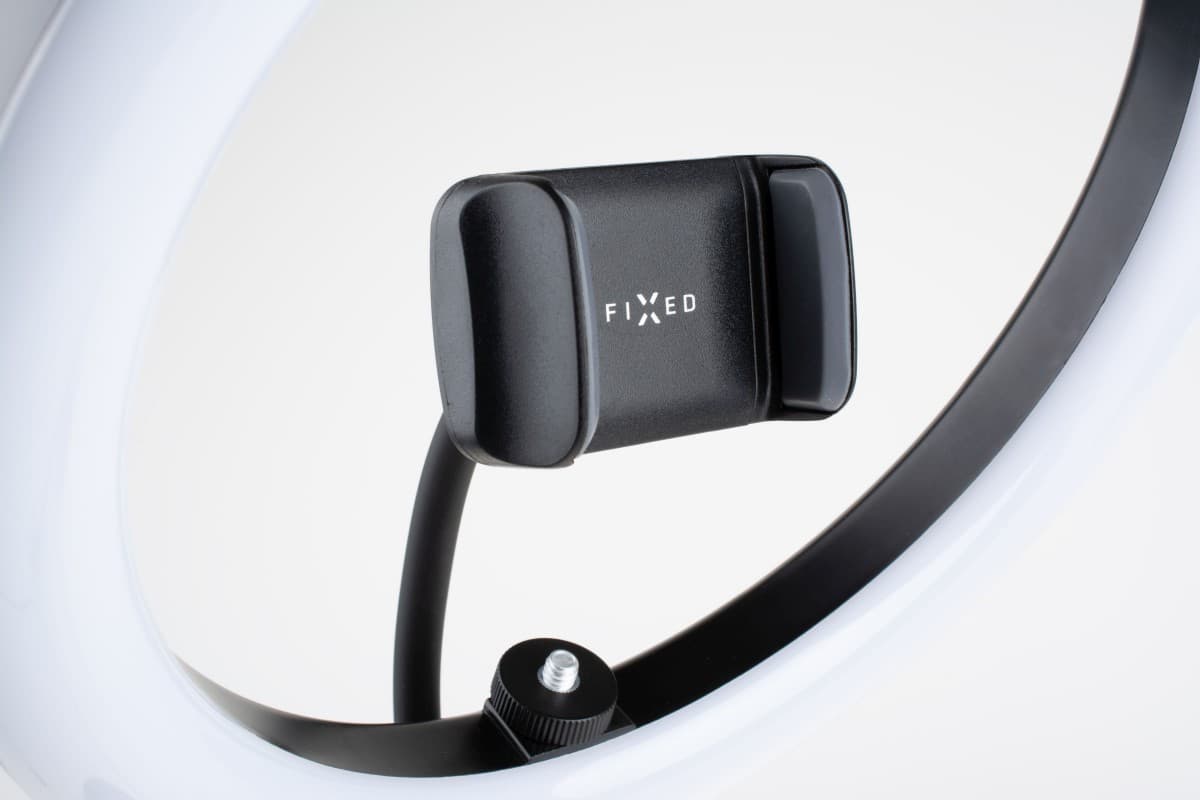 Stativ s kruhovým LED svítidlem a ovládáním na USB kabelu FIXED LEDRing Lite, černý - náhled 4