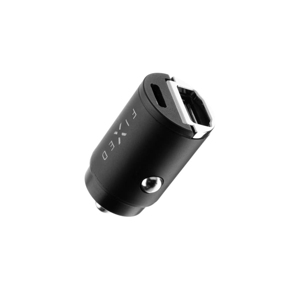 Autonabíječka FIXED s USB-C a USB-A výstupem v miniaturním provedení, podpora PD a QC 3.0, 30W, černá - náhled 4