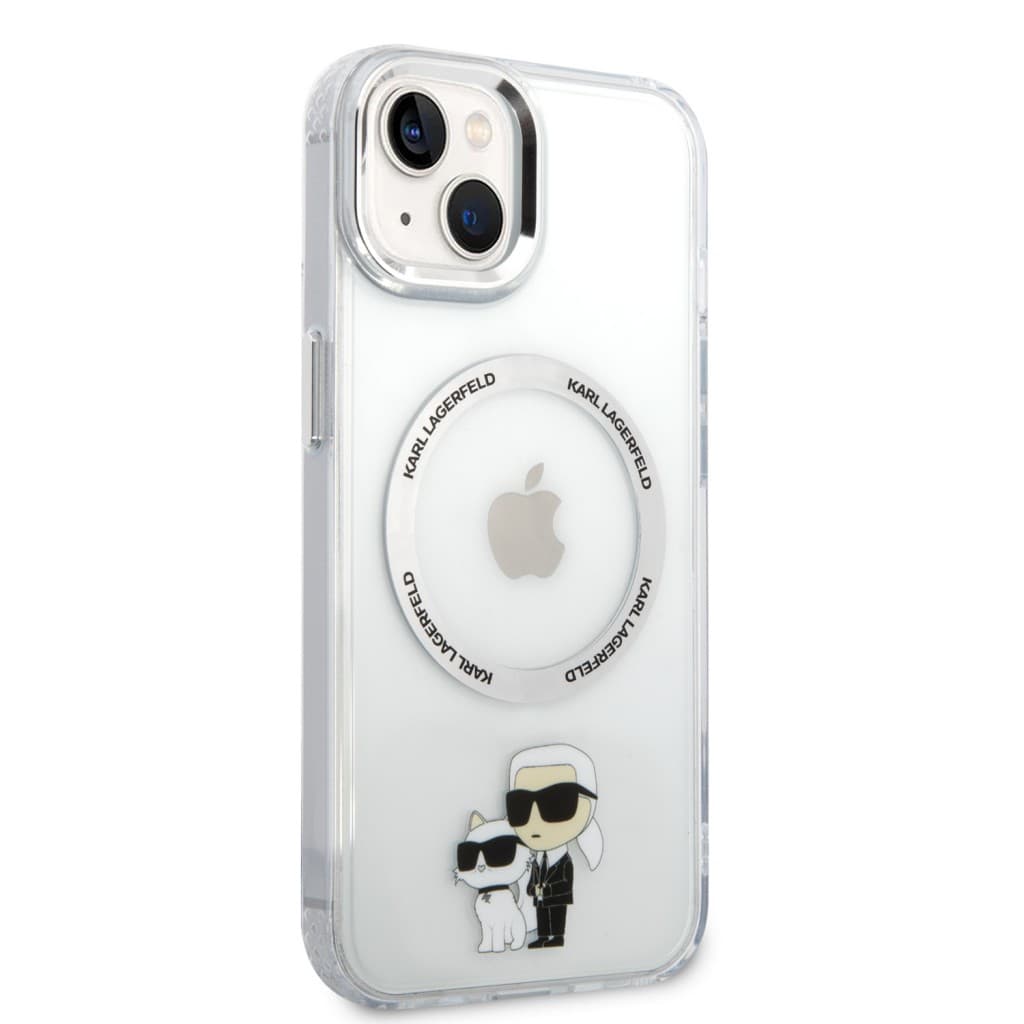 Karl Lagerfeld IML Karl and Choupette NFT MagSafe Zadní Kryt pro iPhone 15 Transparent - náhled 4
