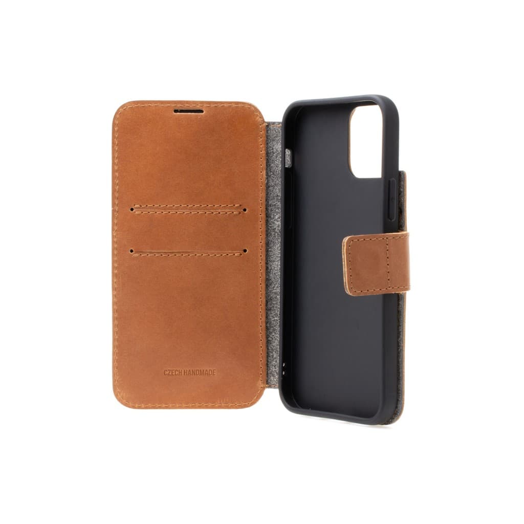 Kožené pouzdro typu kniha FIXED ProFit pro Apple iPhone 13 Pro, hnědé - náhled 4