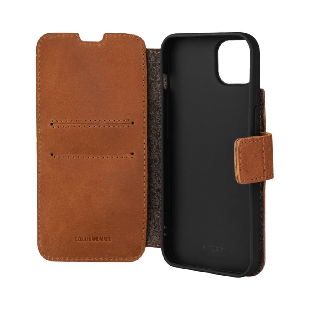 Kožené pouzdro typu kniha FIXED ProFit pro Apple iPhone 14 Plus, hnědé - náhled 4