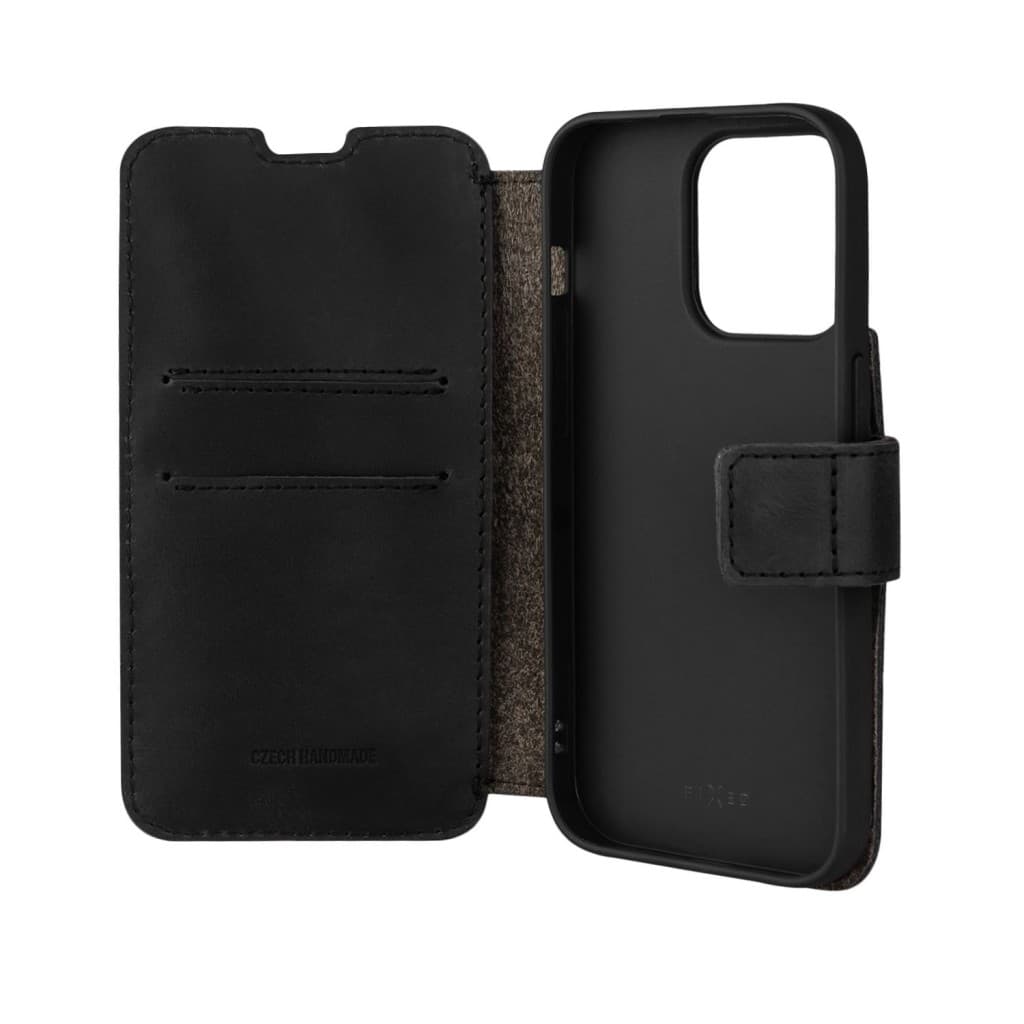 Kožené pouzdro typu kniha FIXED ProFit pro Apple iPhone 14 Pro, černé - náhled 4