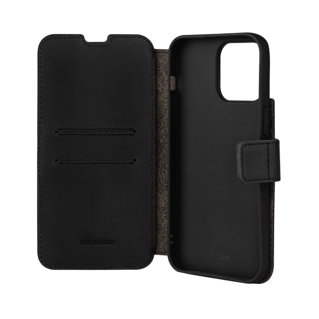 Kožené pouzdro typu kniha FIXED ProFit pro Apple iPhone 14 Pro Max, černé - náhled 4