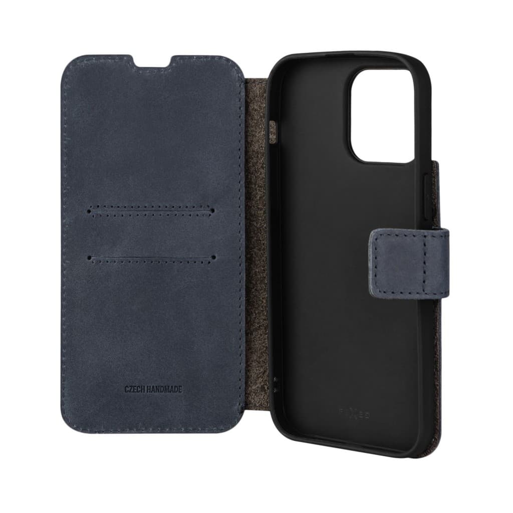 Kožené pouzdro typu kniha FIXED ProFit pro Apple iPhone 14 Pro Max, modré - náhled 4