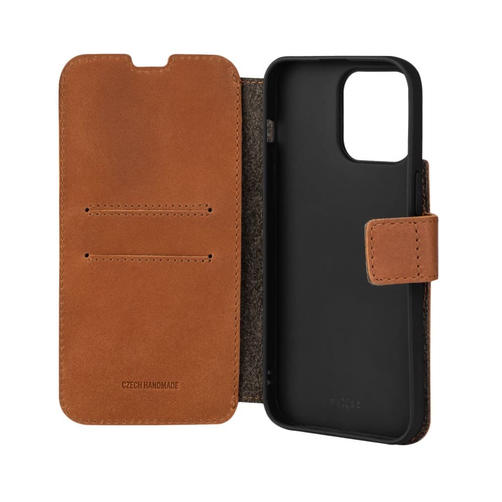 Kožené pouzdro typu kniha FIXED ProFit pro Apple iPhone 14 Pro Max, hnědé - náhled 4