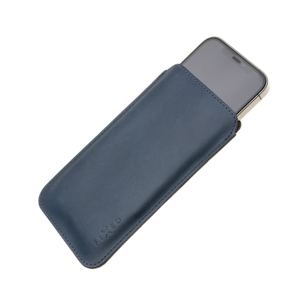 Tenké pouzdro FIXED Slim vyrobené z pravé kůže pro Apple iPhone 12 Pro Max/13 Pro Max, modré - náhled 4