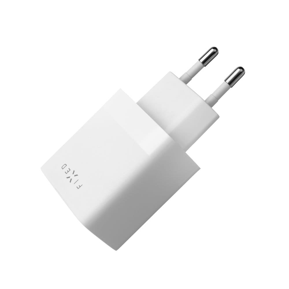 Set síťové nabíječky FIXED s 2xUSB výstupem a USB/USB-C kabelu, 1 metr, 17W Smart Rapid Charge, bílá - náhled 4