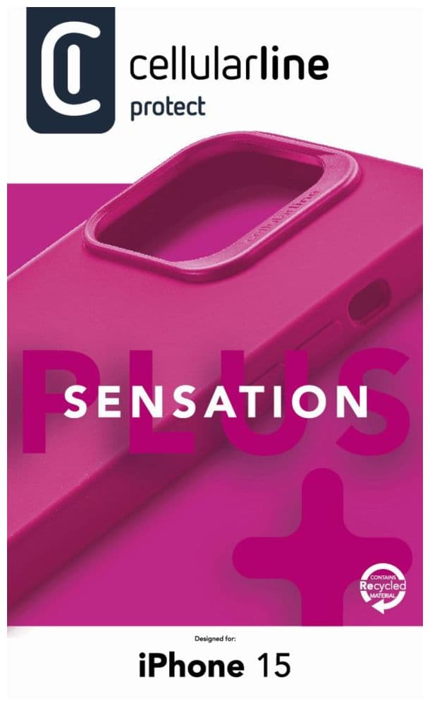 Ochranný silikonový kryt Cellularline Sensation Plus pro Apple iPhone 15, růžový - náhled 4