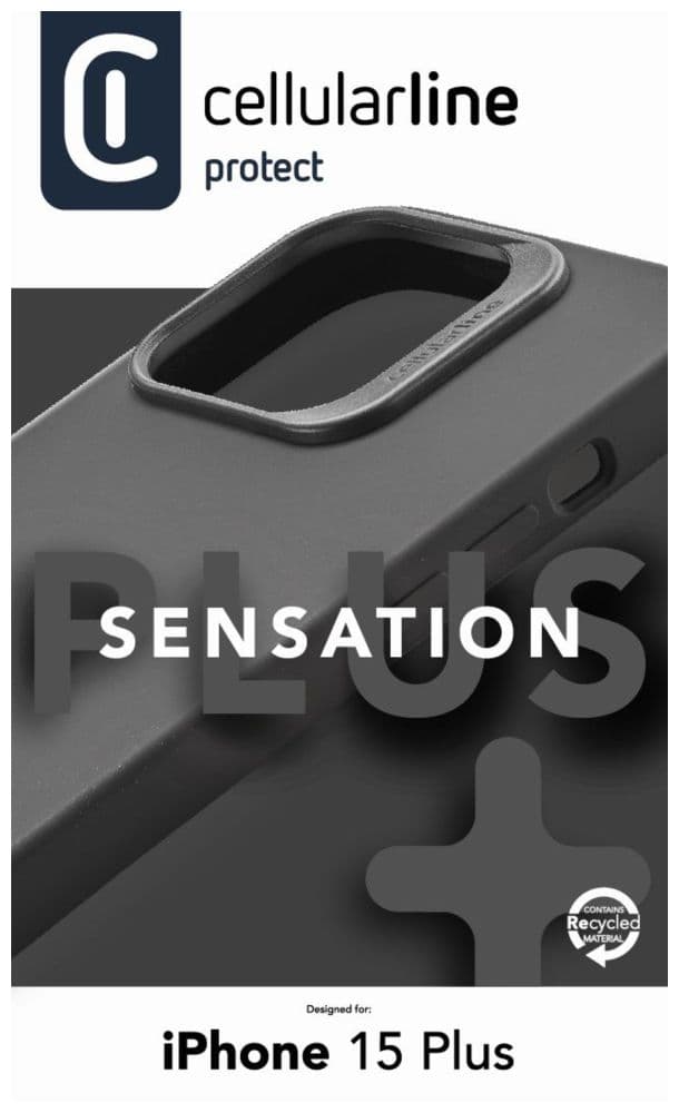 Ochranný silikonový kryt Cellularline Sensation Plus pro Apple iPhone 15 Plus, černý - náhled 4