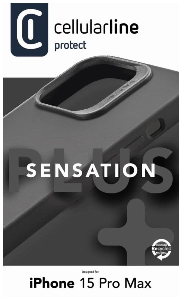 Ochranný silikonový kryt Cellularline Sensation Plus pro Apple iPhone 15 Pro Max, černý - náhled 4