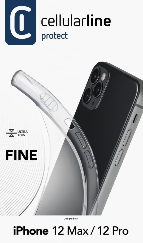 Extratenký zadní kryt Cellularline Fine pro Apple iPhone 12/12 Pro, transparentní - náhled 4