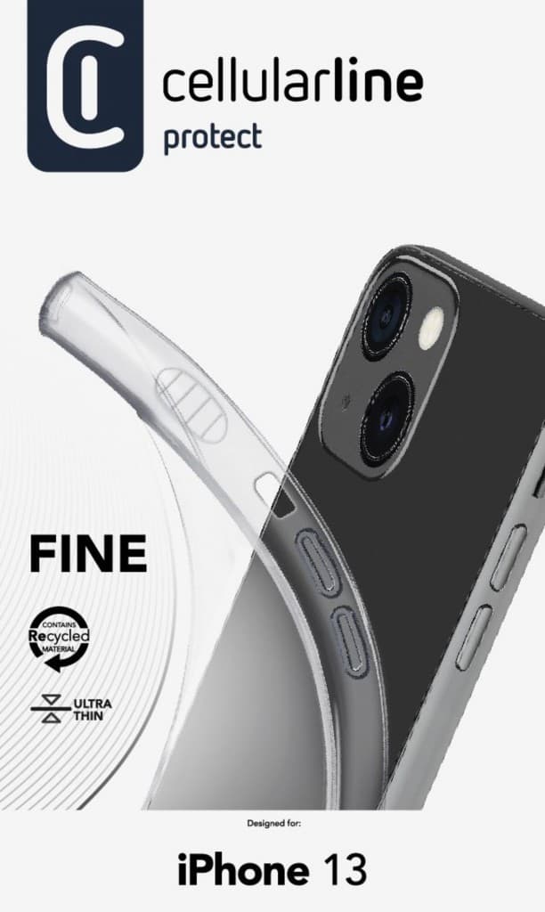 Extratenký zadní kryt CellularLine Fine pro Apple iPhone 13, transparentní - náhled 4