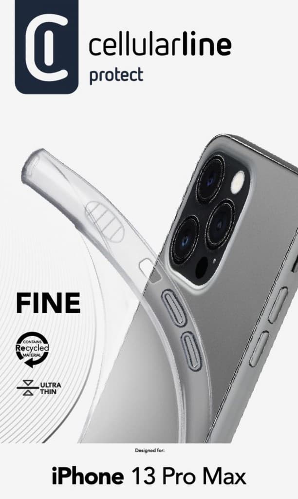 Extratenký zadní kryt CellularLine Fine pro Apple iPhone 13 Pro Max, transparentní - náhled 4