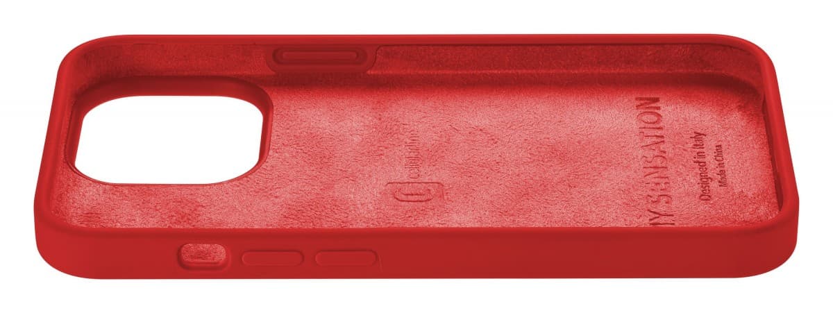 Ochranný silikonový kryt Cellularline Sensation pro Apple iPhone 14 PRO, červený - náhled 4