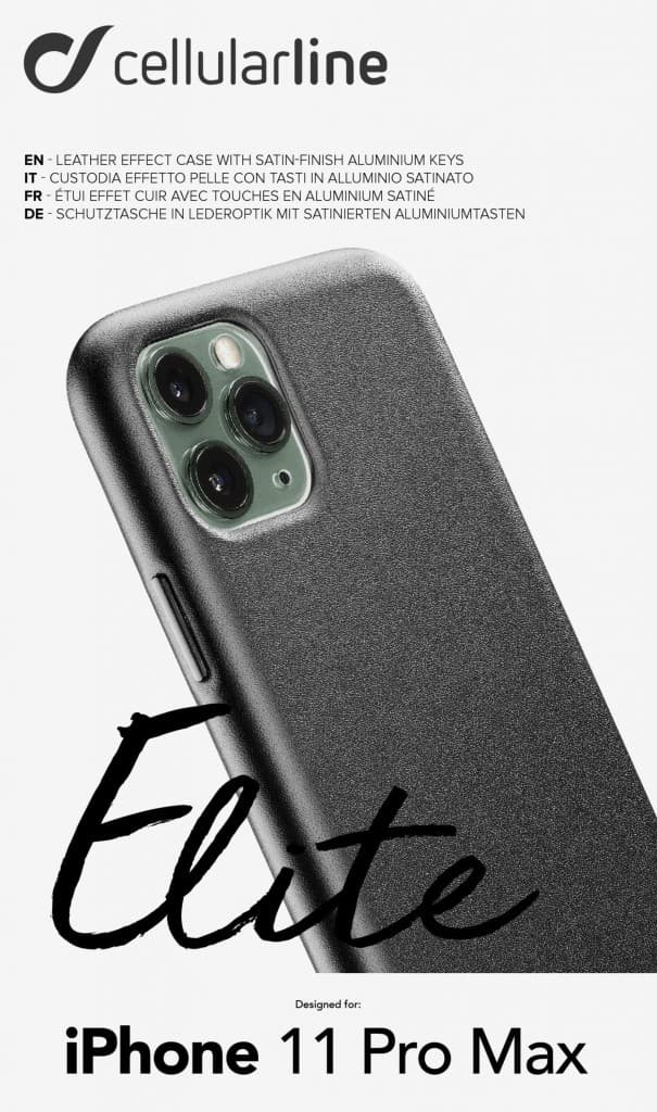 Ochranný kryt Cellularline Elite pro Apple iPhone 11 Pro Max, PU kůže, černý - náhled 4