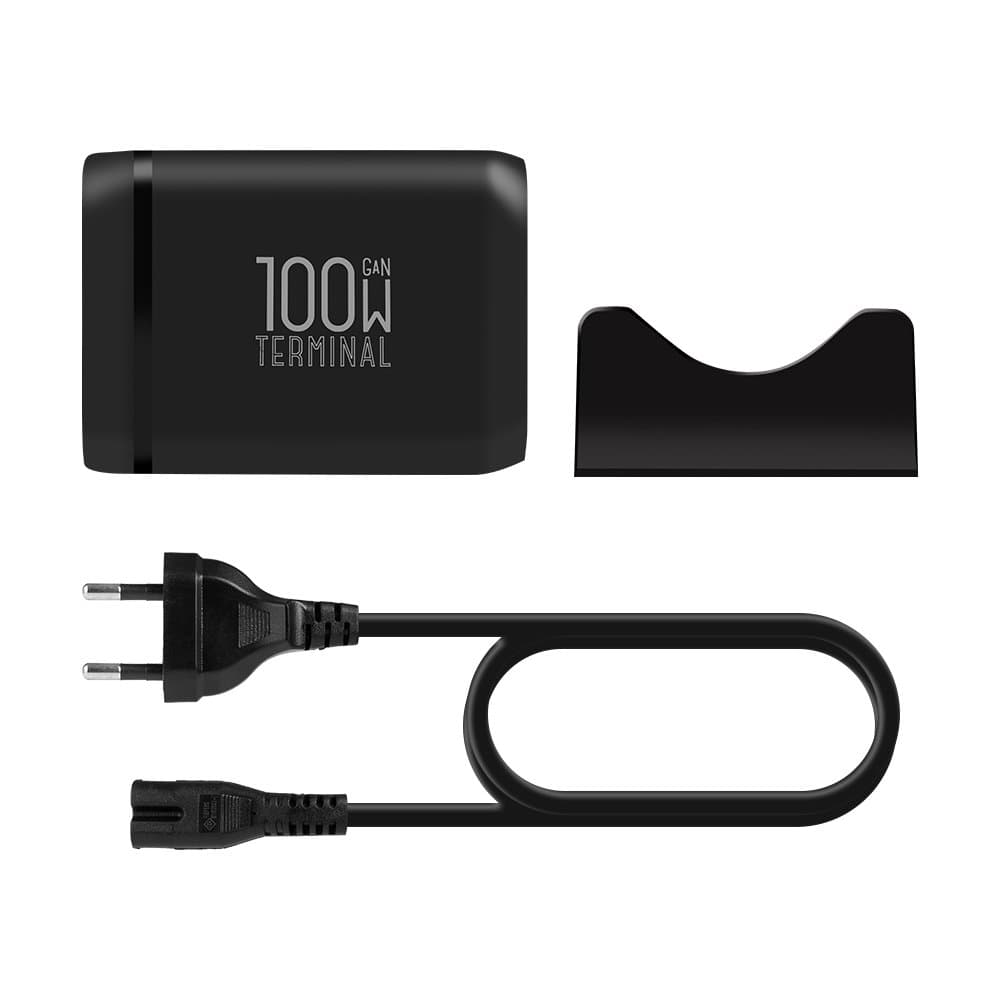 Stolní nabíječka OBAL:ME Terminal GaN 4C2A 100W Black - náhled 4